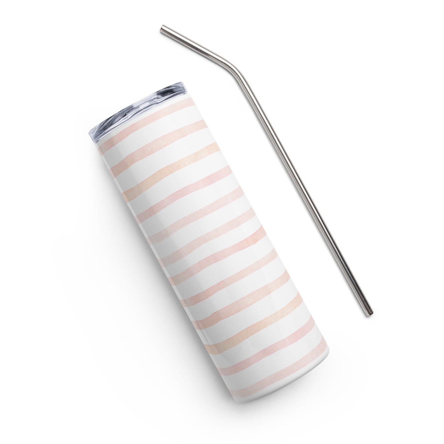 Just Peachy Striped 20 oz Stainless Steel Tumbler