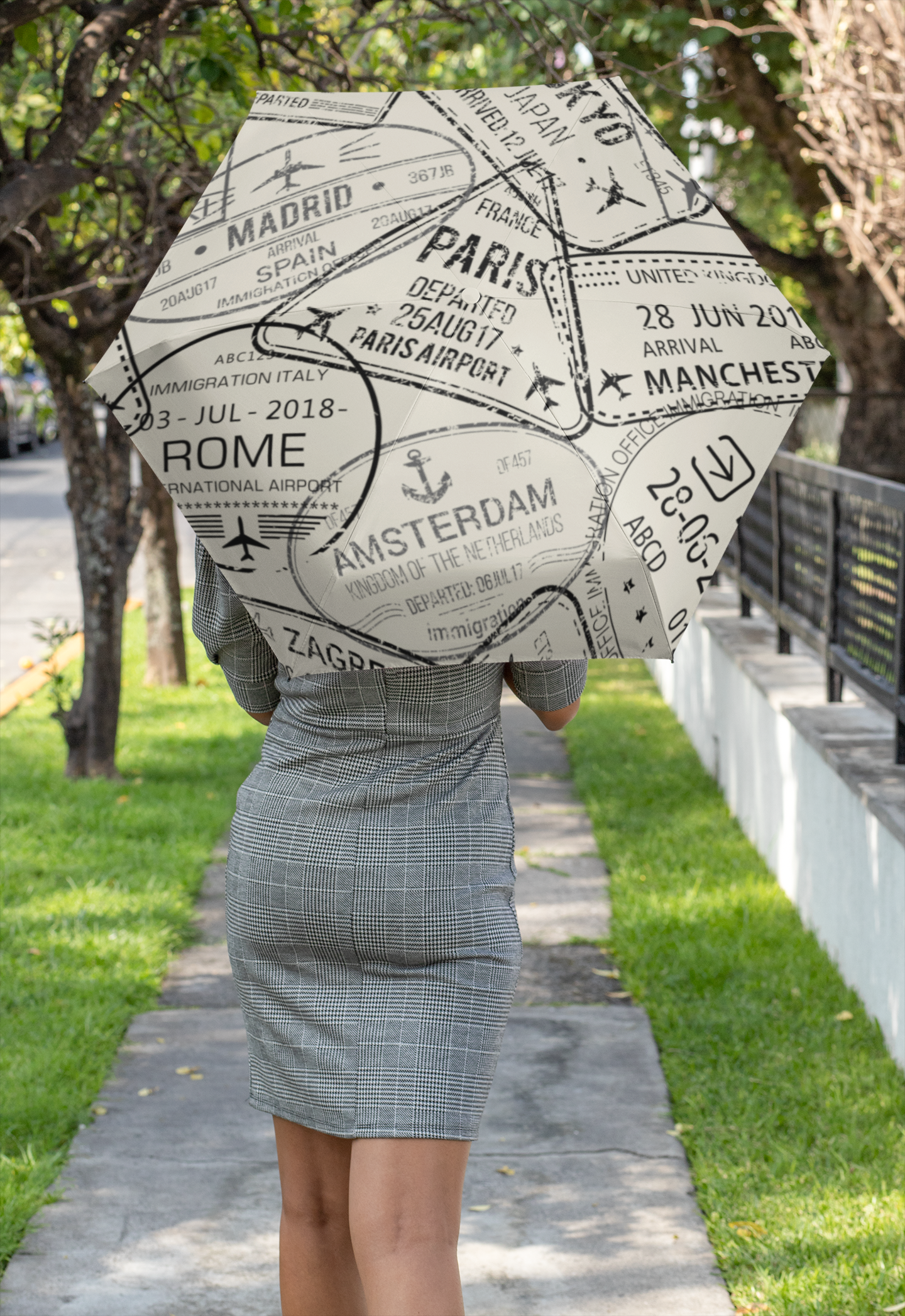 Passport Stamps Seamless Pattern