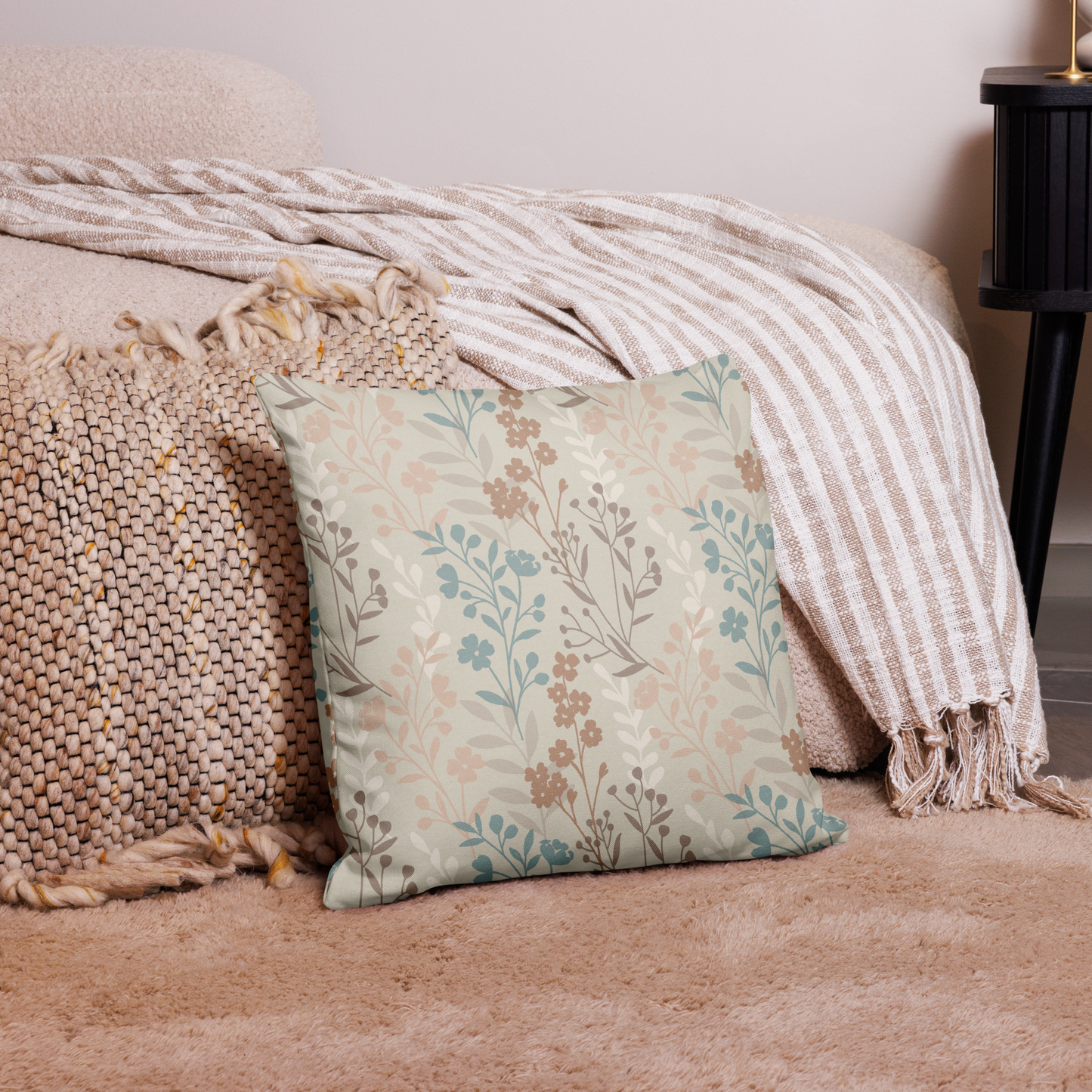 Vintage Romance Collection - Stacked Florals Throw Pillow