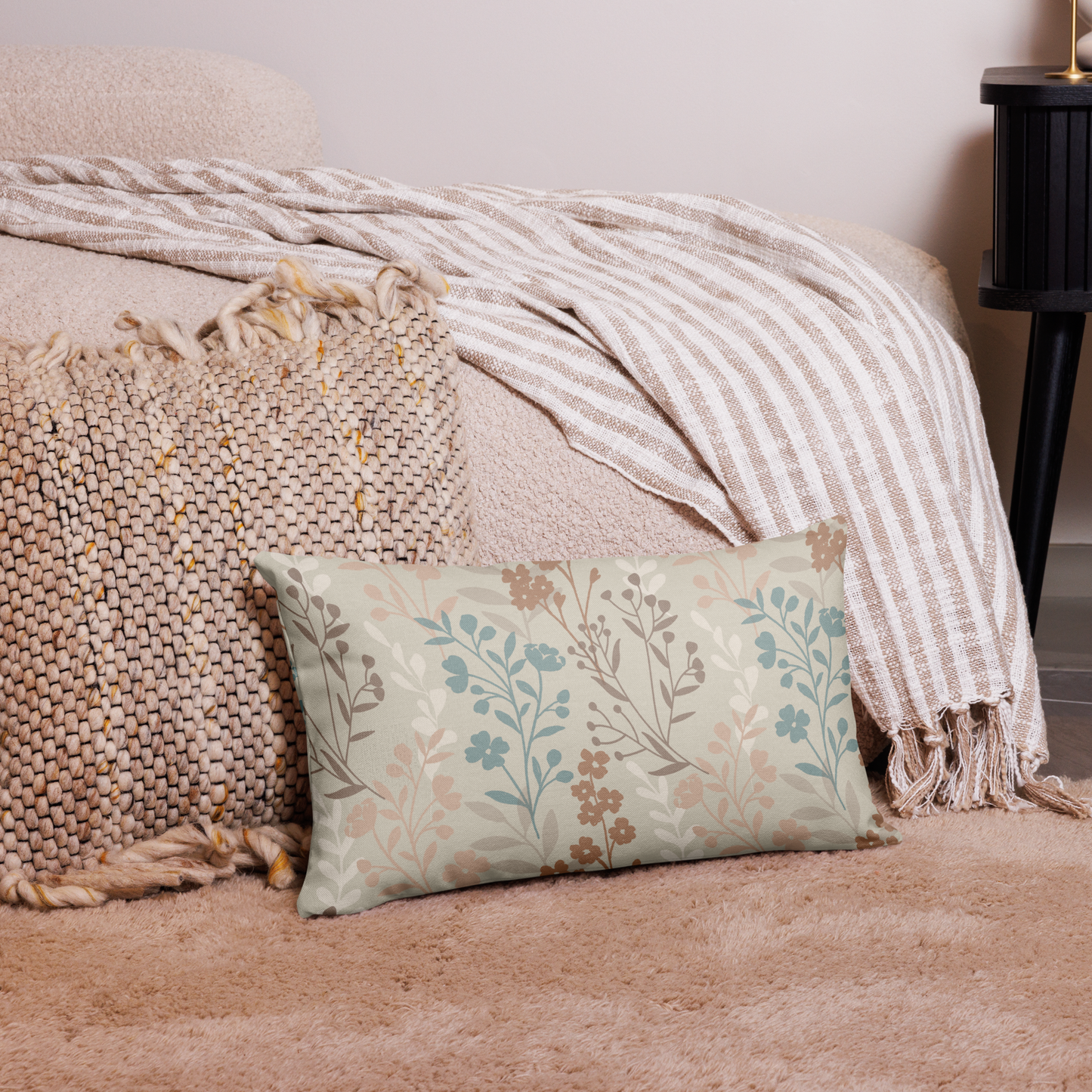 Vintage Romance Collection - Stacked Florals Throw Pillow