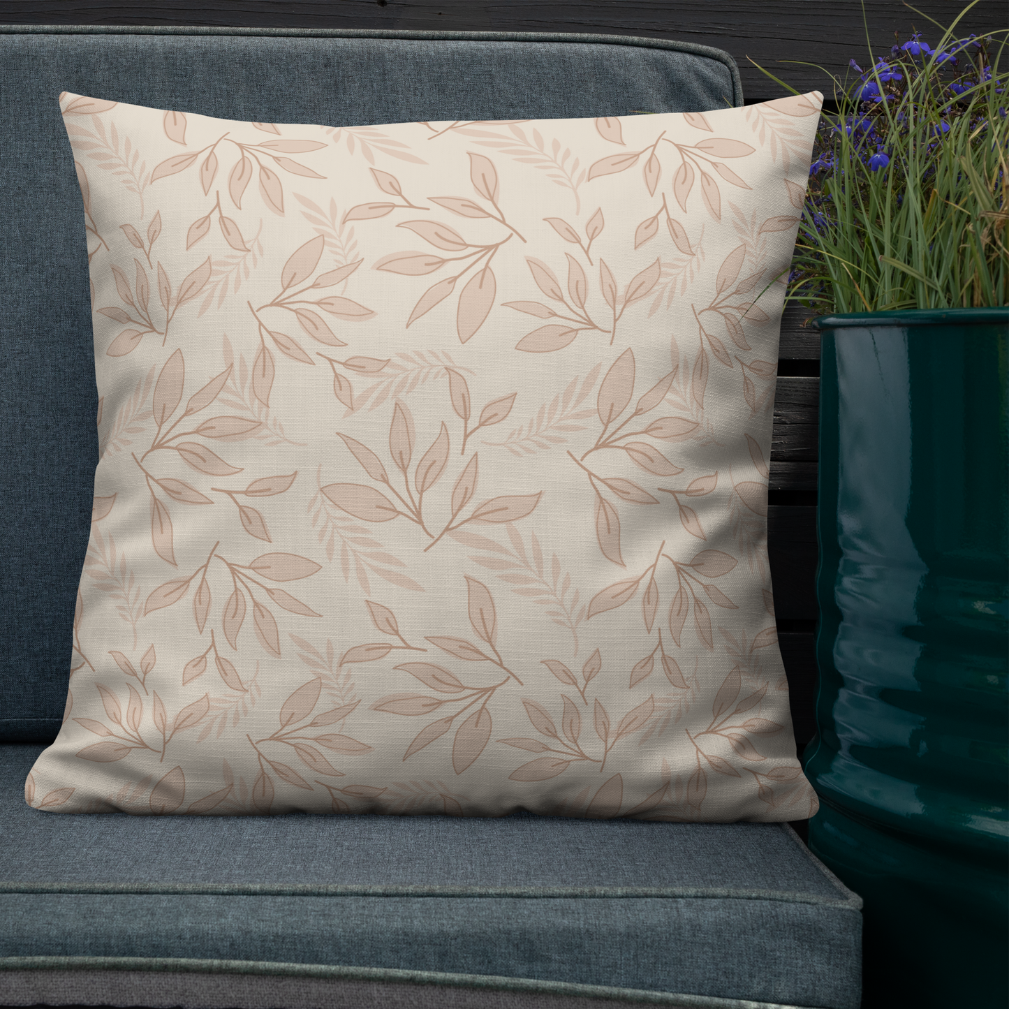 Vintage Romance Collection - Beige Botanicals Throw Pillow