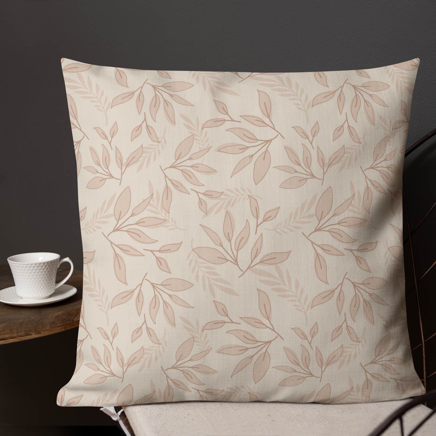 Vintage Romance Collection - Beige Botanicals Throw Pillow