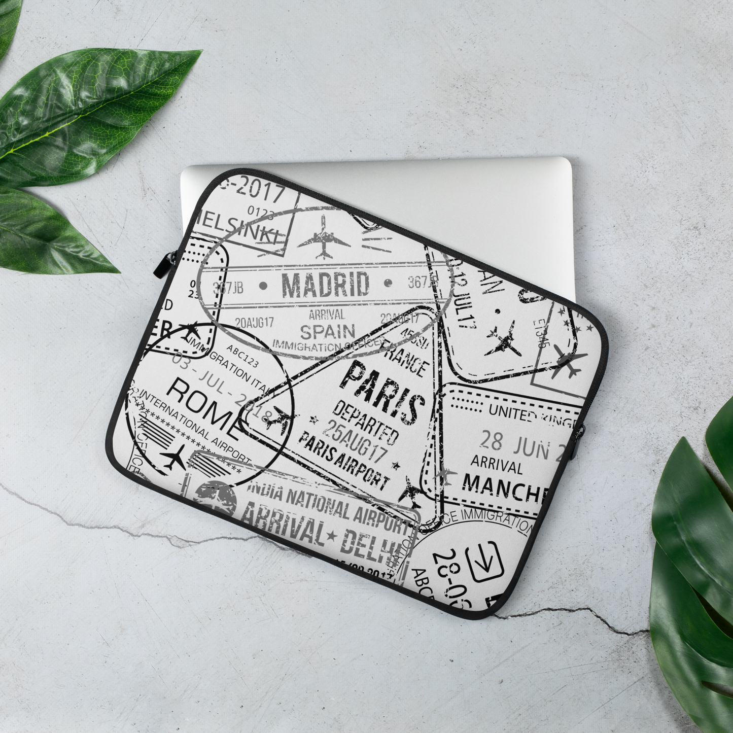 Passport Stamps Laptop Sleeve