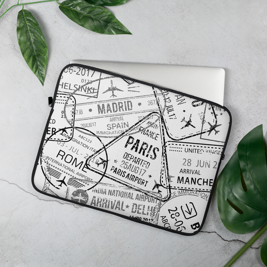 Passport Stamps Laptop Sleeve