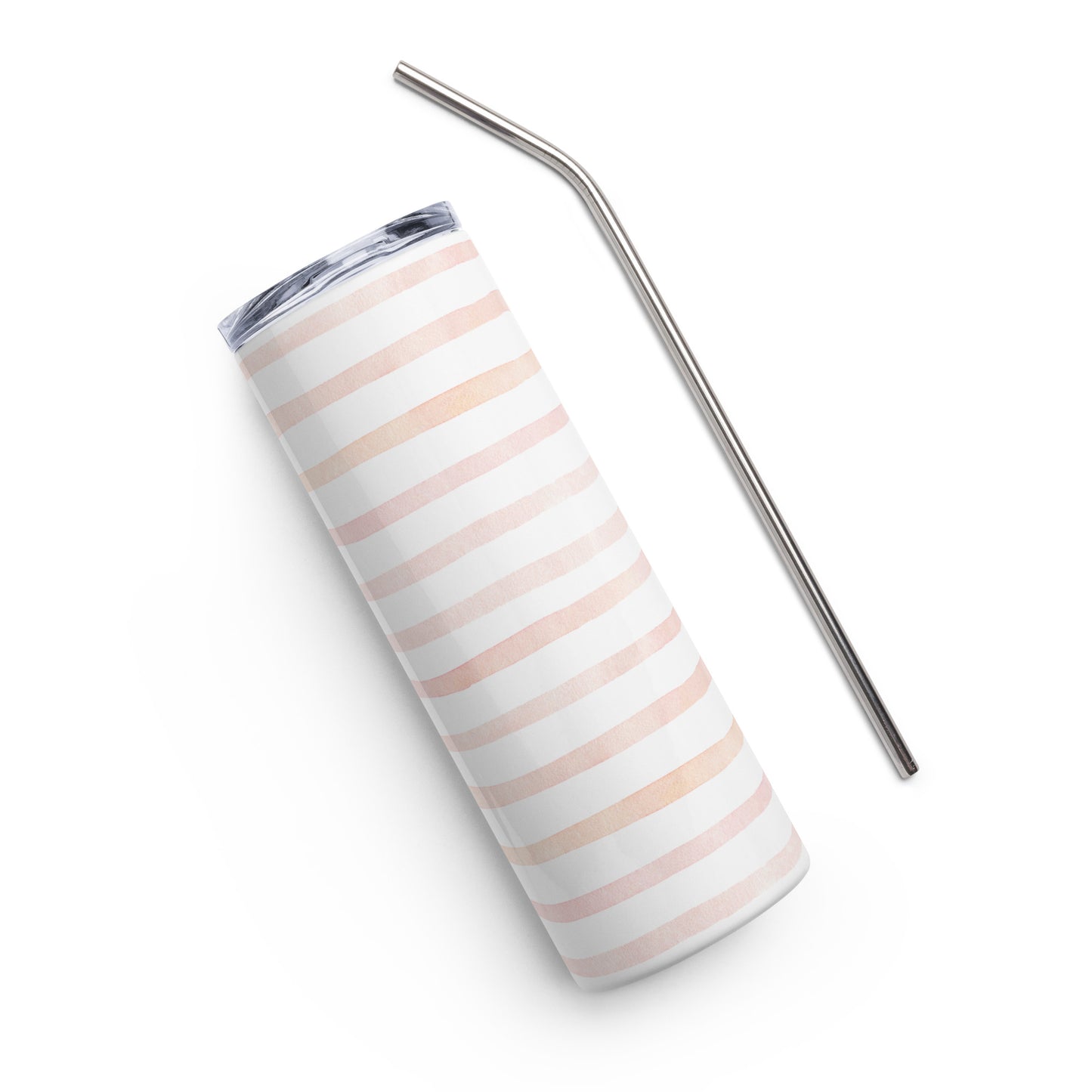 Just Peachy Striped 20 oz Stainless Steel Tumbler