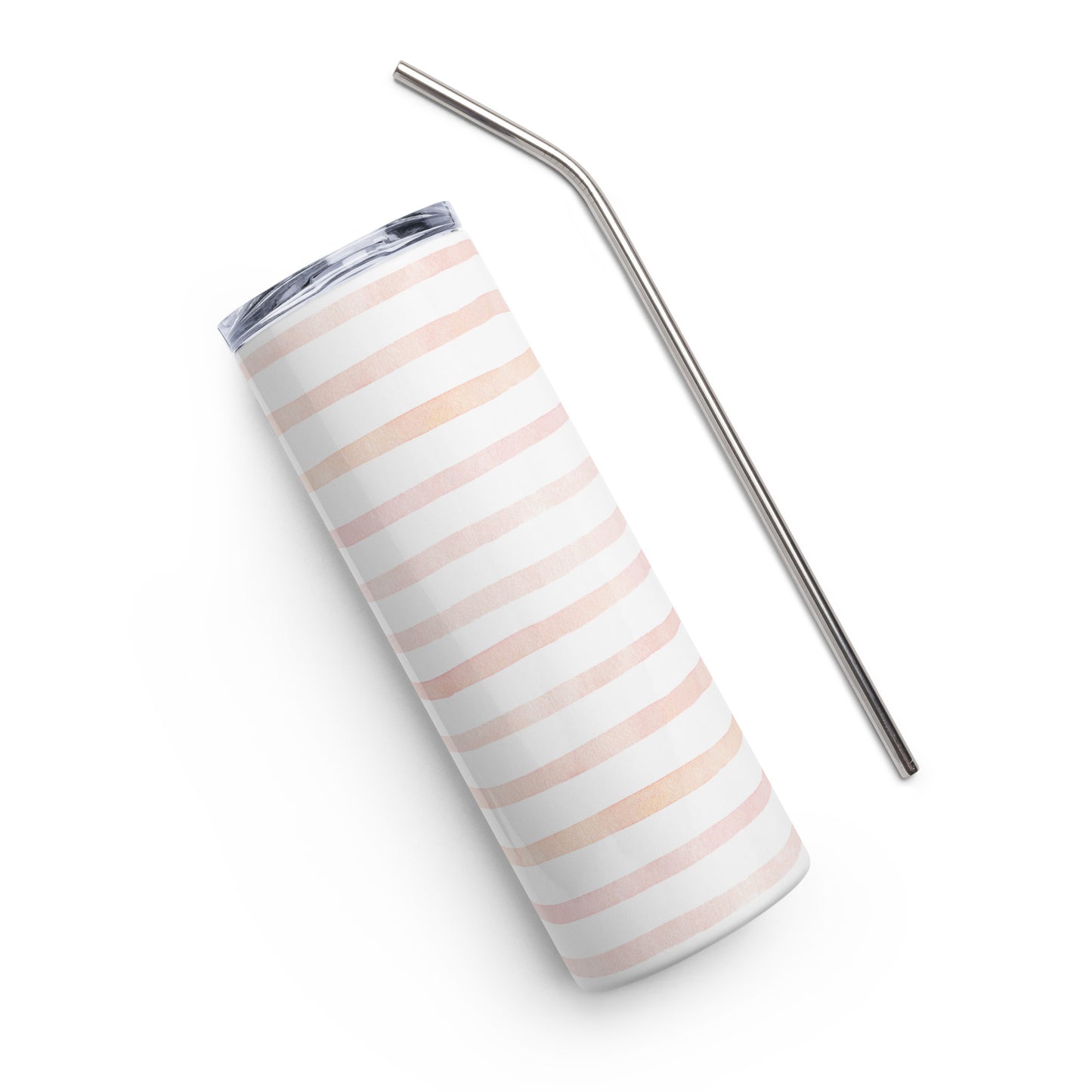 Just Peachy Striped 20 oz Stainless Steel Tumbler